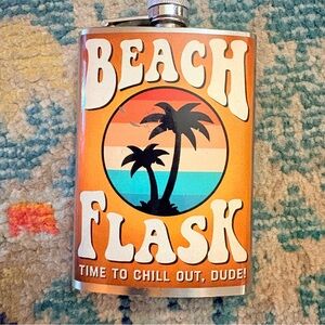 Beach Flask with Palm Tree Design